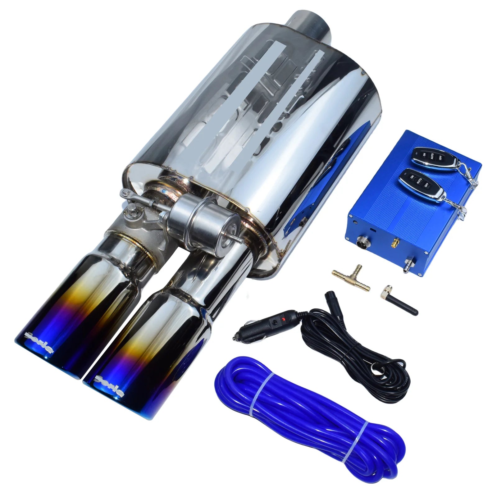 DEX Valved Muffler Kit – 2.5" Universal Stainless Steel Exhaust