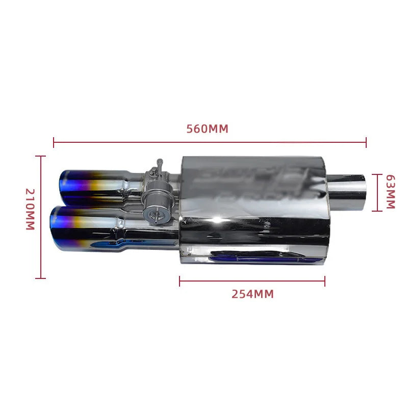DEX Valved Muffler Kit – 2.5" Universal Stainless Steel Exhaust