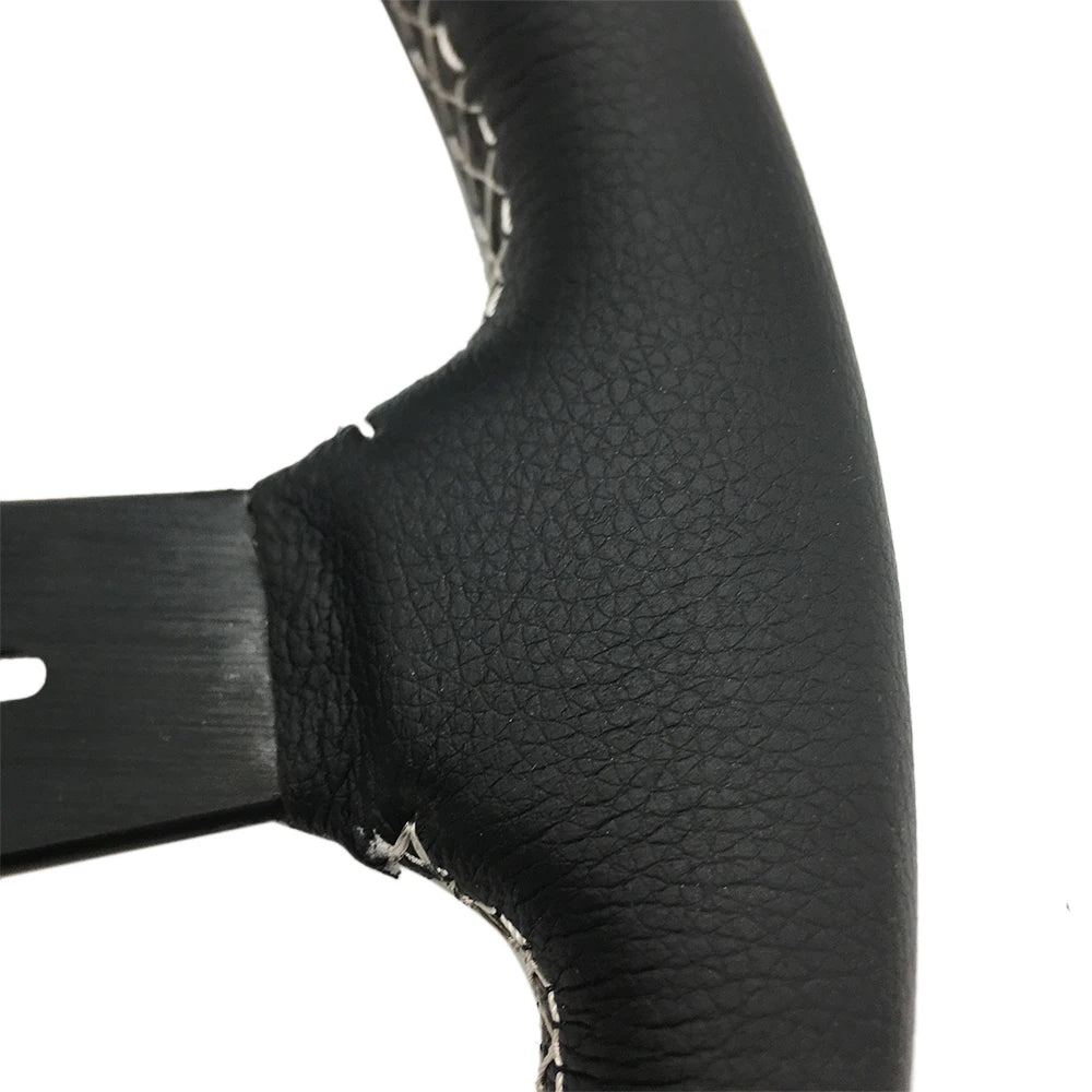 Classic Leather Racing Steering Wheel – 15" Universal