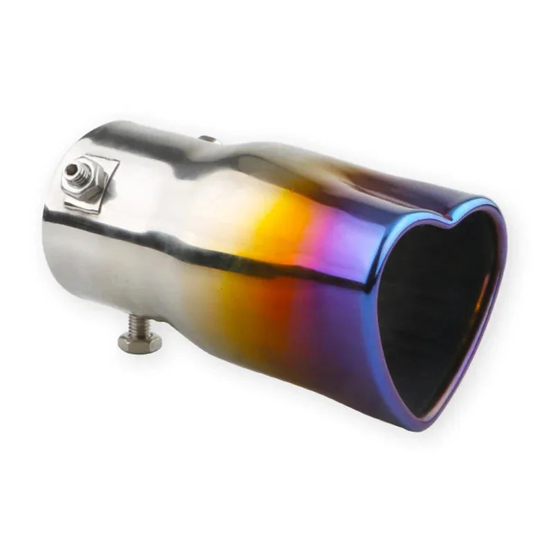 1PCS Universal stainless steel Heart shaped tail throat 63mm/2.5'' tail pipe muffler Car Muffler Tail Throat Modification