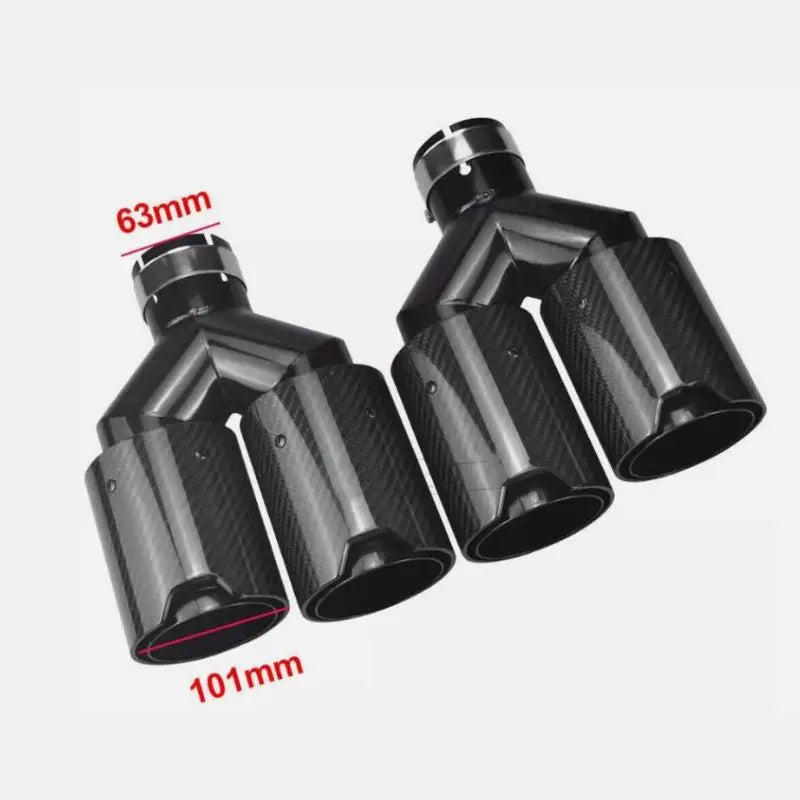 Dual Carbon Fiber Exhaust Tips – Universal Stainless Steel