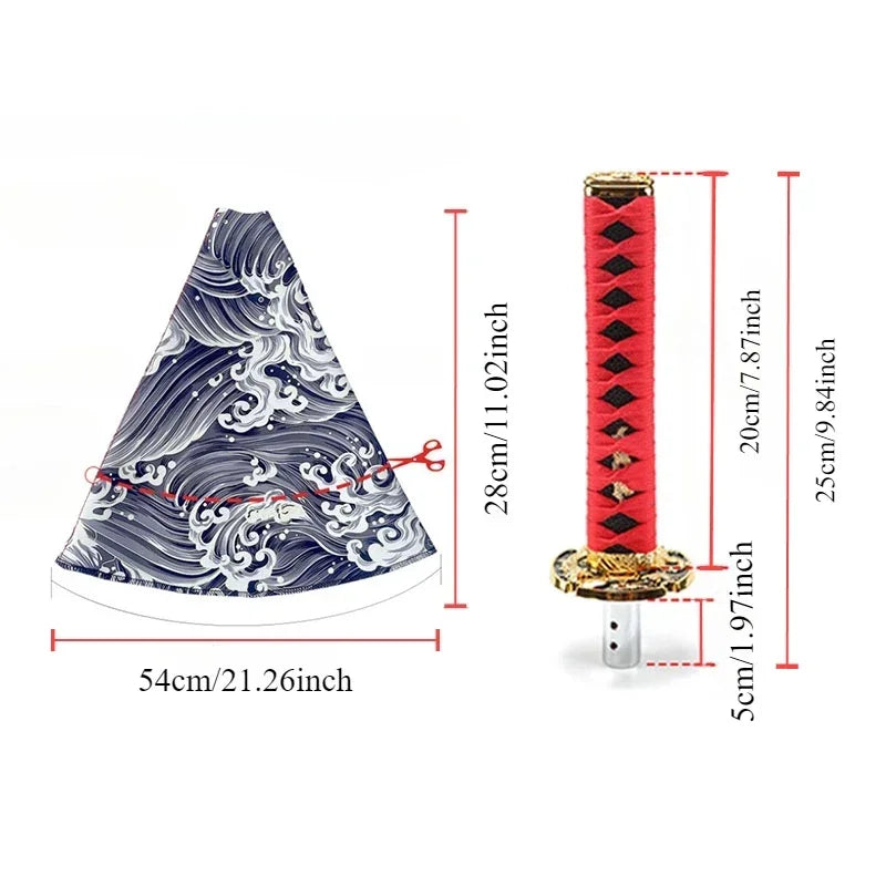 Universal Dust Cover Shift Knob Collars with Adapters JDM Katana Sword Shift Knob Shifter Car Gear Lever Car Decoration Tools