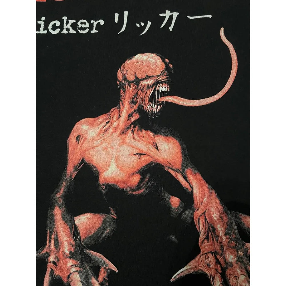 Resident Evil 2 Licker T-Shirt Men Summer Classic B.O.W. Horror Game Graphic Short Sleeve Oversized Streetwear Gamer Tee