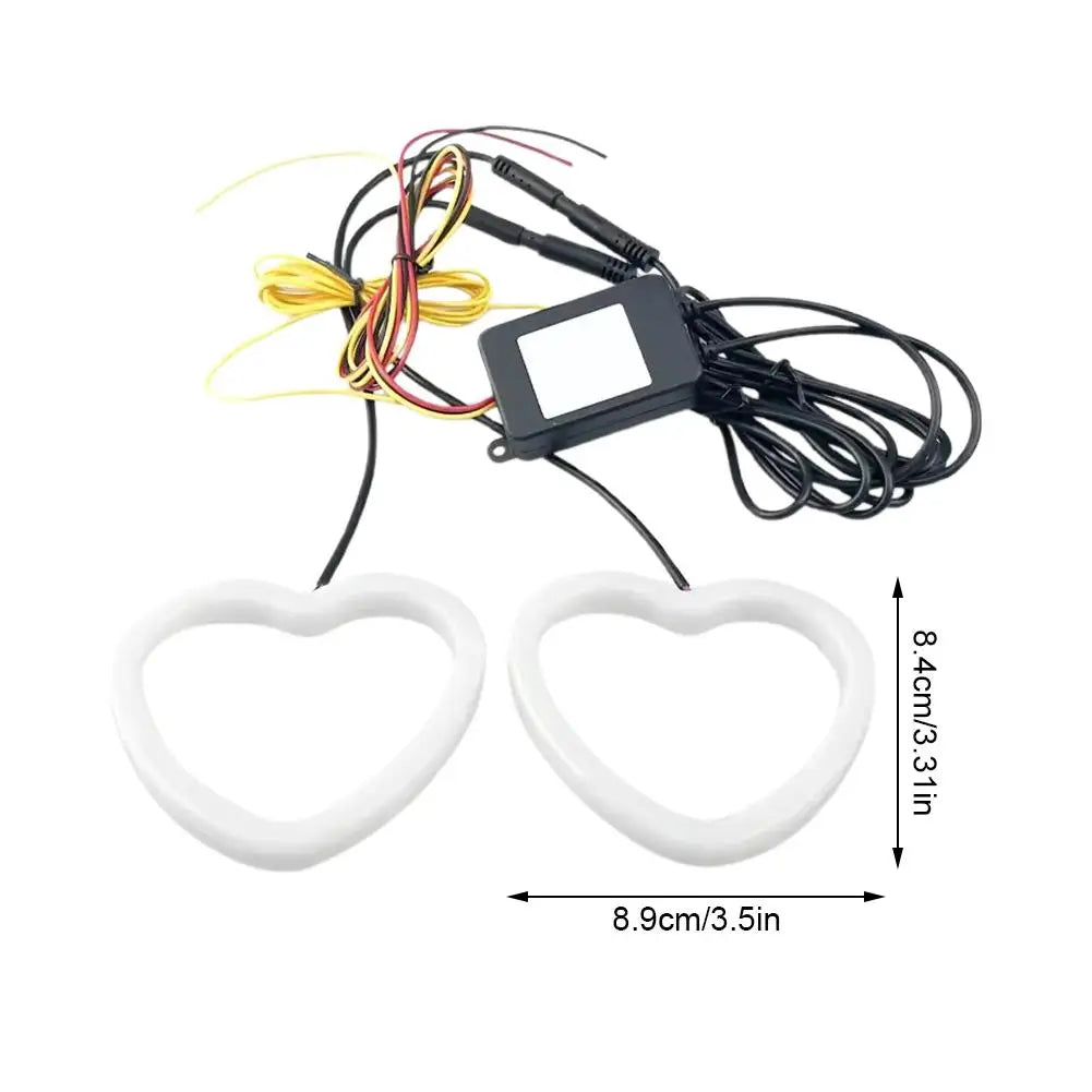 Angel Eyes RGB Heart Halo With Bluetooth Angel Eyes Halo LED DRL Turning Signal Car Accessories