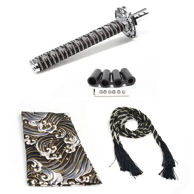 Universal Dust Cover Shift Knob Collars with Adapters JDM Katana Sword Shift Knob Shifter Car Gear Lever Car Decoration Tools