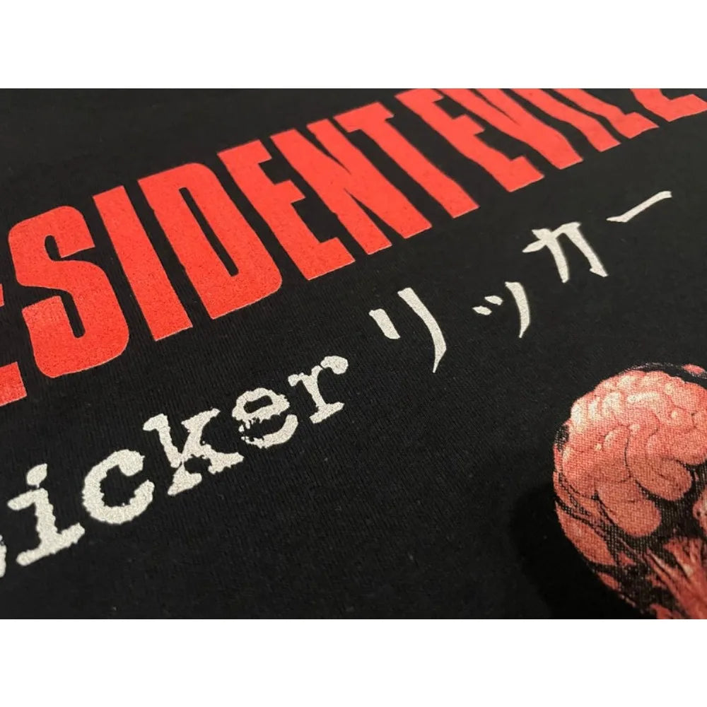 Resident Evil 2 Licker T-Shirt Men Summer Classic B.O.W. Horror Game Graphic Short Sleeve Oversized Streetwear Gamer Tee