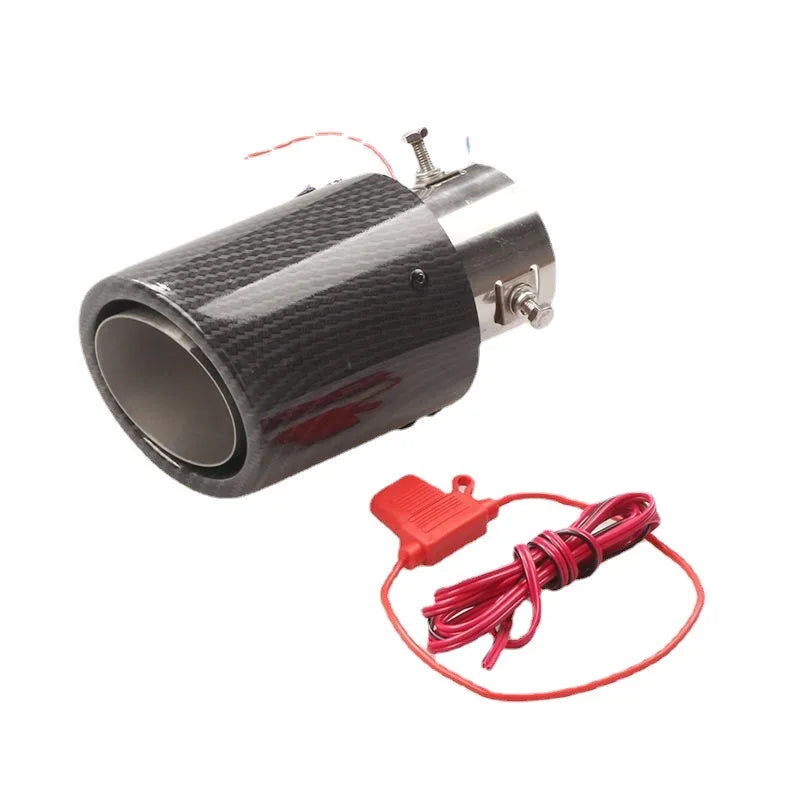 Auto Accessories 63-65mm Carbon Fiber Color Car Exhaust Muffler Pipe Tip with LED Light Muffler Exhaust Car Accessories