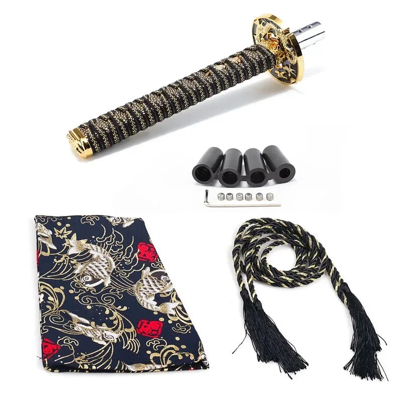 Universal Dust Cover Shift Knob Collars with Adapters JDM Katana Sword Shift Knob Shifter Car Gear Lever Car Decoration Tools