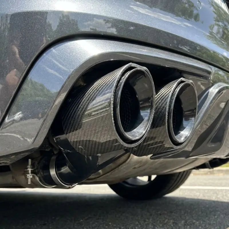 Dual Carbon Fiber Exhaust Tips – Universal Stainless Steel