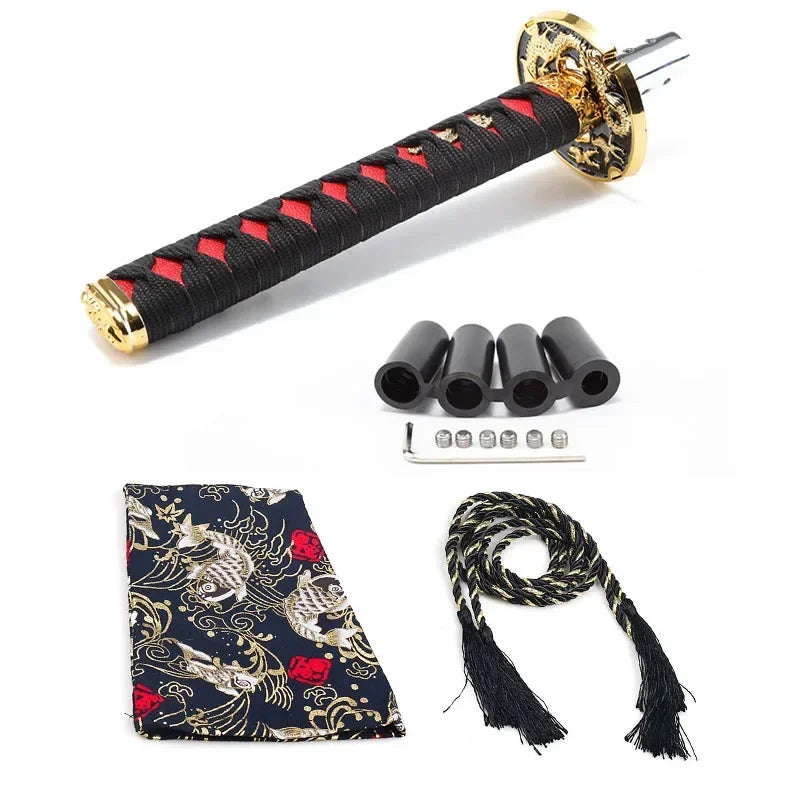 Universal Dust Cover Shift Knob Collars with Adapters JDM Katana Sword Shift Knob Shifter Car Gear Lever Car Decoration Tools
