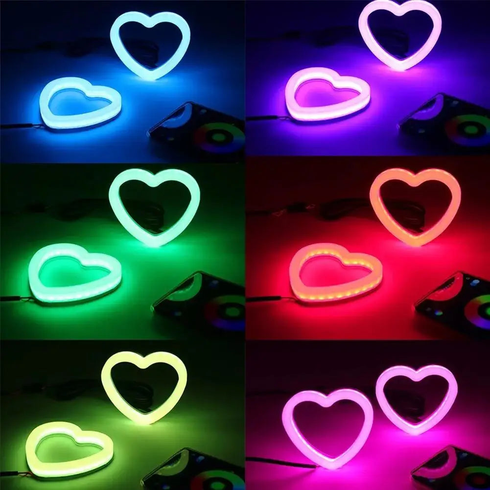 Angel Eyes RGB Heart Halo With Bluetooth Angel Eyes Halo LED DRL Turning Signal Car Accessories