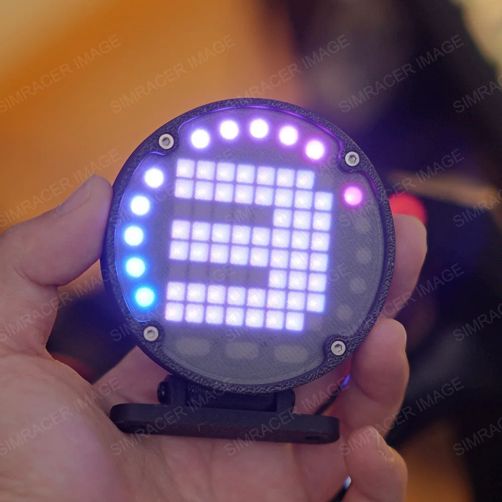 RGB Dashboard Flag Signal Light Gear Display Instrument for Logtiech G29 G27 Thrustmaster T300 Fanatec MOZA for PC Racing Games
