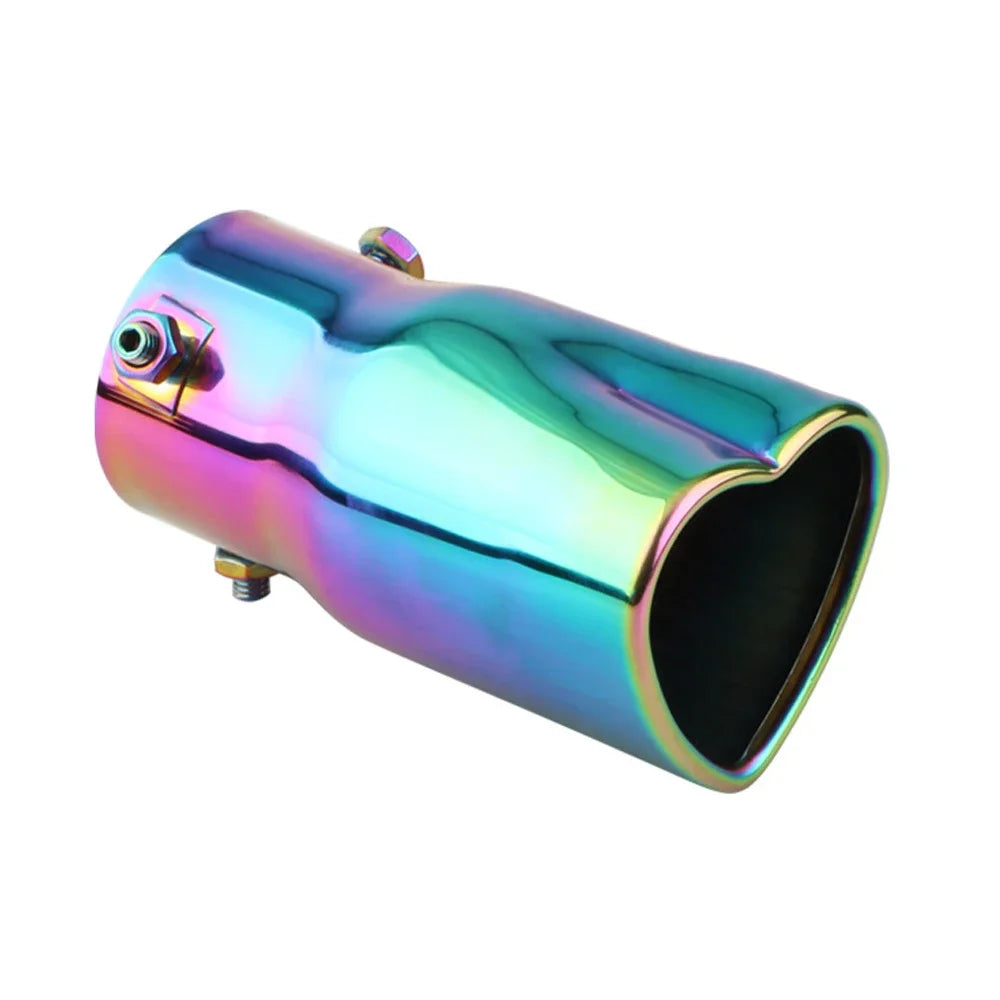 1PCS Universal stainless steel Heart shaped tail throat 63mm/2.5'' tail pipe muffler Car Muffler Tail Throat Modification