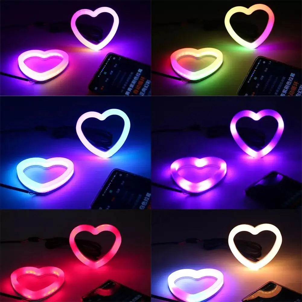 Angel Eyes RGB Heart Halo With Bluetooth Angel Eyes Halo LED DRL Turning Signal Car Accessories