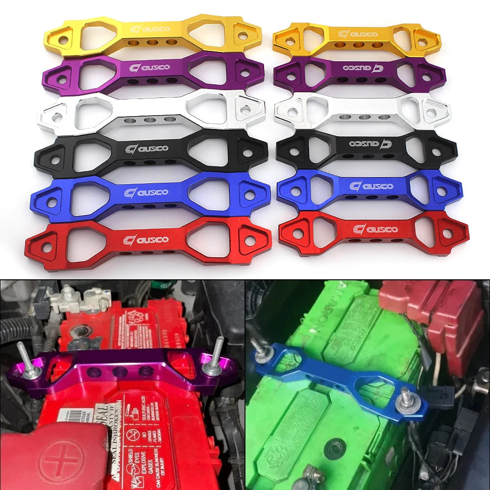 Causco Car Battery Tie Down Mount Bracket Brace Battery Billet Aluminum Fasten Bracket Holder Accessories for Honda Civic
