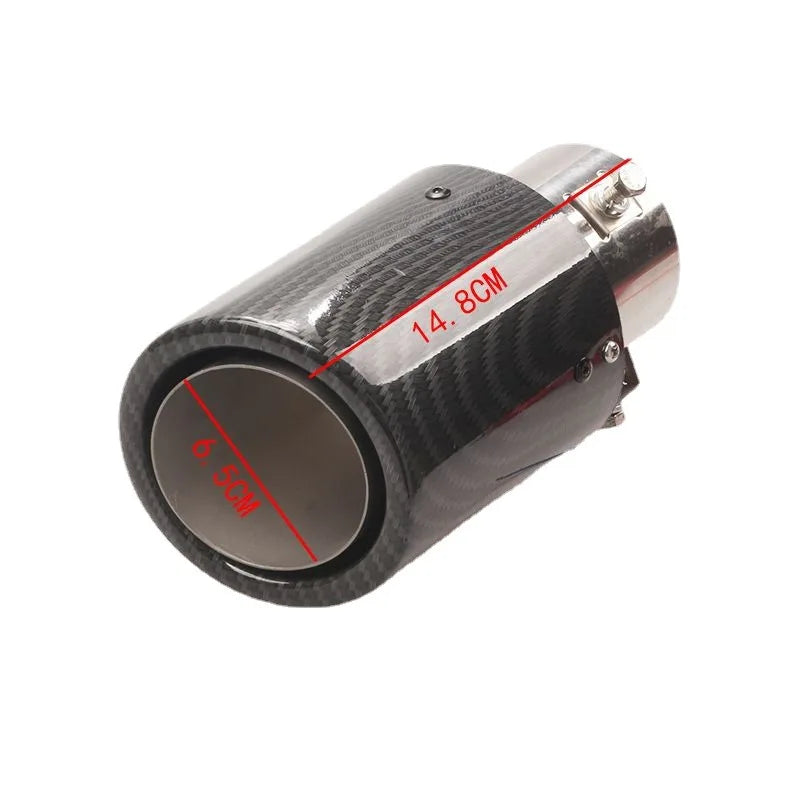 Auto Accessories 63-65mm Carbon Fiber Color Car Exhaust Muffler Pipe Tip with LED Light Muffler Exhaust Car Accessories