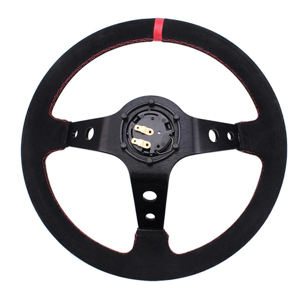 JDM Deep Dish Leather Steering Wheel – Universal